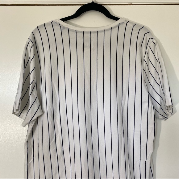 Denim & Flower Ricky Singh Striped White/Navy Blue T-Shirt - Picture 4 of 6